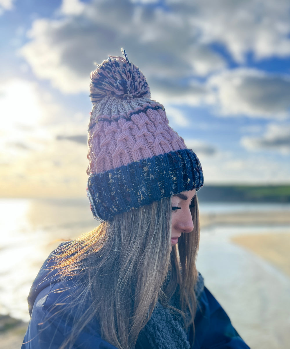 Knitted Oversized Bobble Hat – Cornwall Swim Company